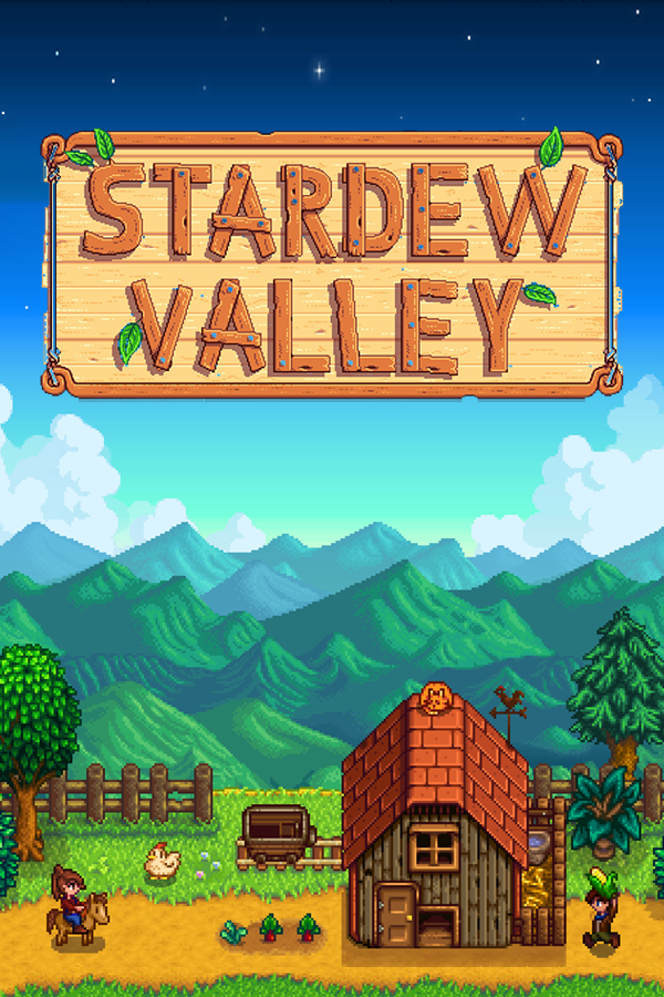 cover art of the game Stardew Valley, a farm